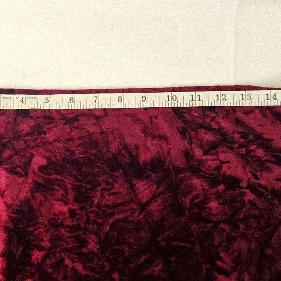 Grace Dane Lewis Crushed Velvet Burgundy Maroon Full Skirt Elastic Waist Size 14 - Picture 5 of 8